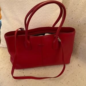 Tod’s red leather bag